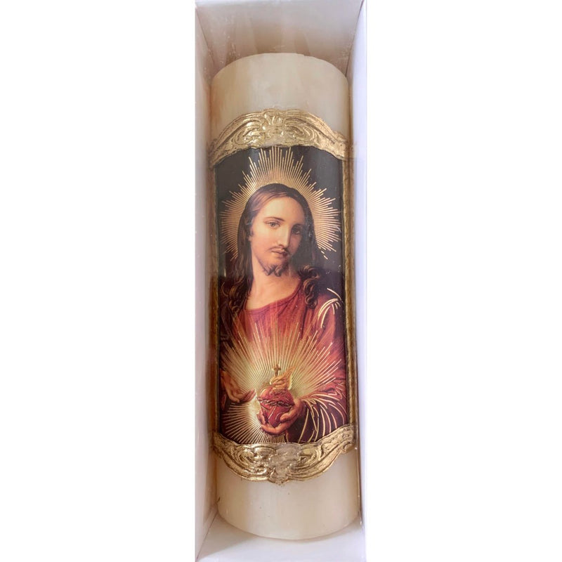 Sacred Heart of Jesus Candle | Tienda Basilica Guadalupe Mexico 6.5" - Guadalupe Gifts