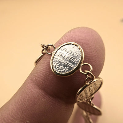 Silver 14k Gold Bezel Virgin of Guadalupe Medals Bracelet | rosary bracelet | decade - Guadalupe Gifts