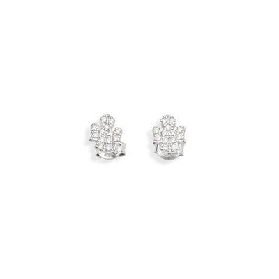 Silver Angel Earrings w/ Zirconias - Guadalupe Gifts