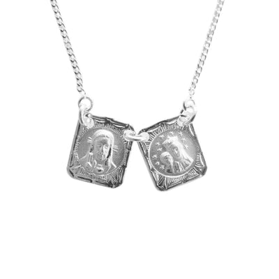 Silver Carmel Matte II Scapular Necklace - Guadalupe Gifts