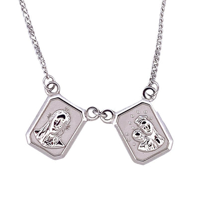 Silver-Plated Carmel Shiny Scapular Necklace for Men