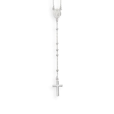 Silver Classic Rosary Necklace - Guadalupe Gifts