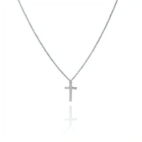 Silver Cross Pendant Necklace - Guadalupe Gifts