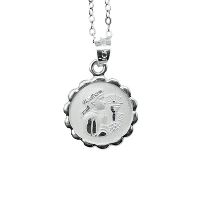 Silver First Communion Girls' Necklace - Guadalupe Gifts
