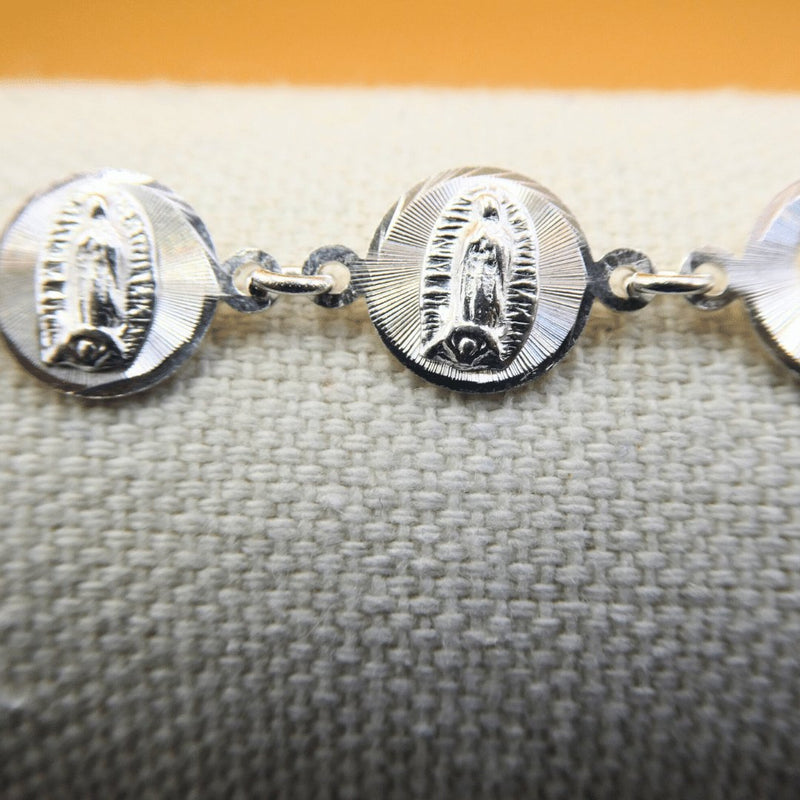 Silver Guadalupe Coin Bracelet - Guadalupe Gifts