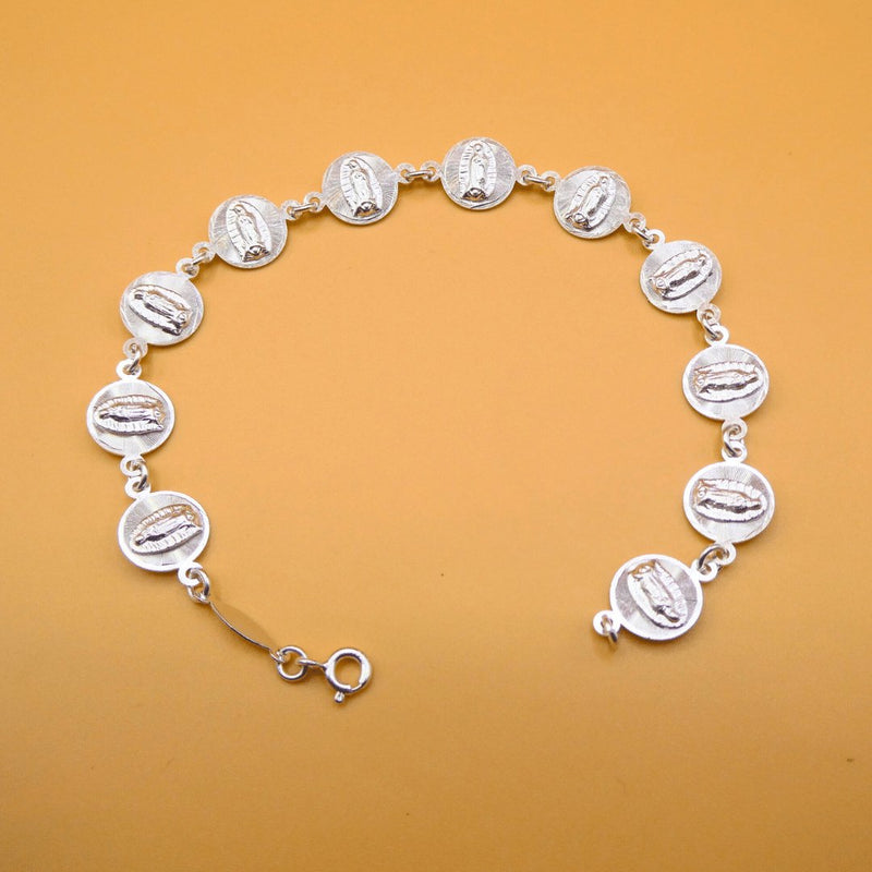 Silver Guadalupe Coin Bracelet - Guadalupe Gifts