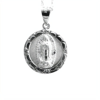 Silver Guadalupe Floral Pendant Necklace - Guadalupe Gifts