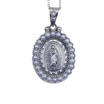 silver our lady of guadalupe necklace