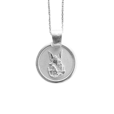 Silver Guardian Angel Necklace - Guadalupe Gifts