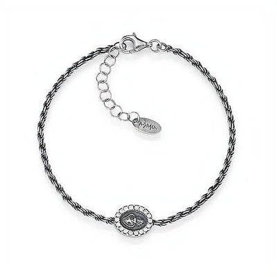 Silver Heart Bracelet w/ Zirconias - Guadalupe Gifts