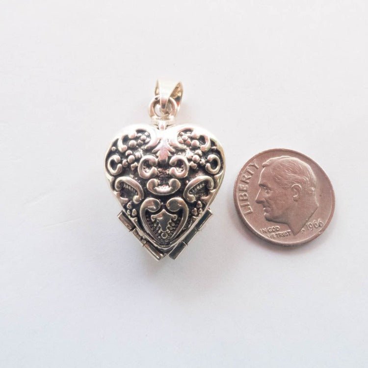Silver Heart Taxco Mexico 925 Locket - Guadalupe Gifts