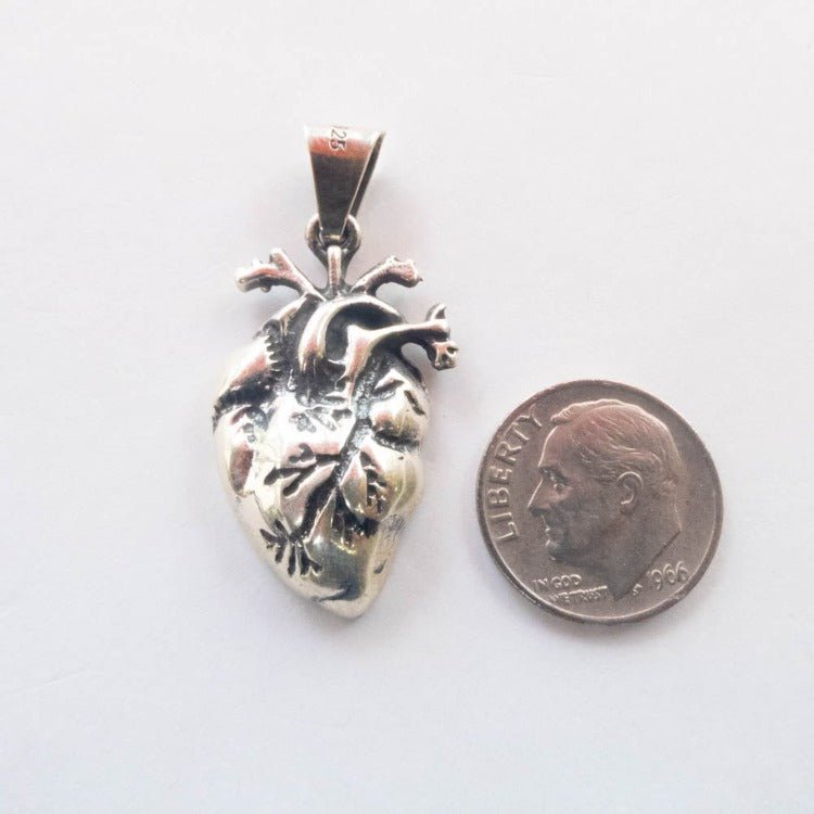 Silver Heart Taxco Mexico 925 Pendant - Guadalupe Gifts