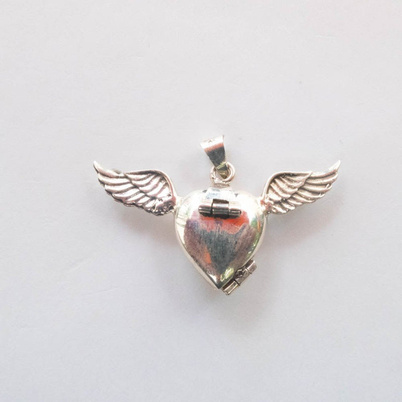 Silver Heart with Wings Taxco Mexico 925 Locket - Guadalupe Gifts