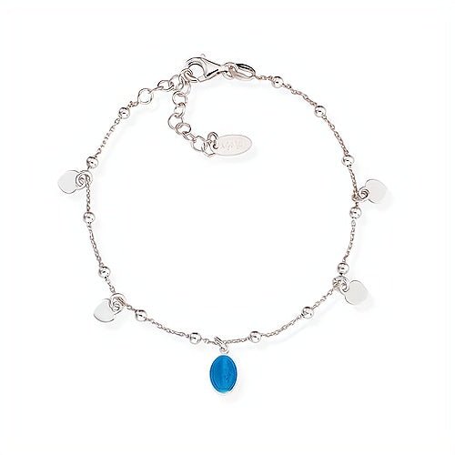 Silver Madonna Bracelet w/ Heart Charms - Guadalupe Gifts