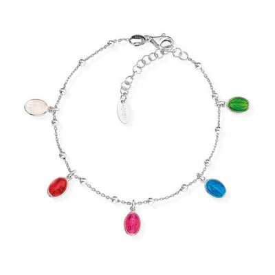Silver Madonna Multicolor Bracelet - Guadalupe Gifts