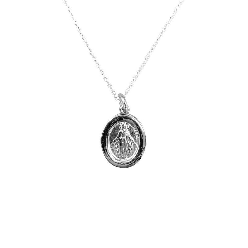 Silver Miraculous Mary Medal Necklace - Guadalupe Gifts