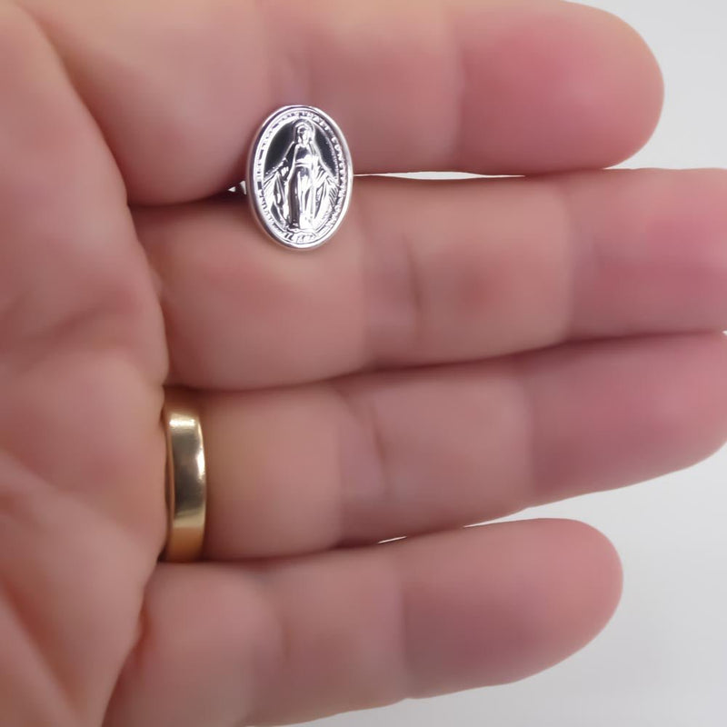 Silver Miraculous Medal Cufflinks - Guadalupe Gifts