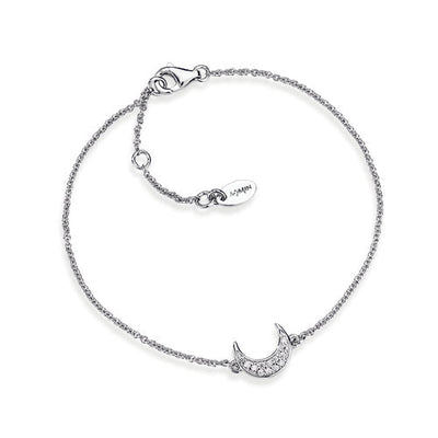 Silver Moon Bracelet w/ Zirconias - Guadalupe Gifts