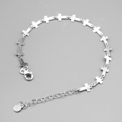 Silver Multi Cross Bracelet - Guadalupe Gifts