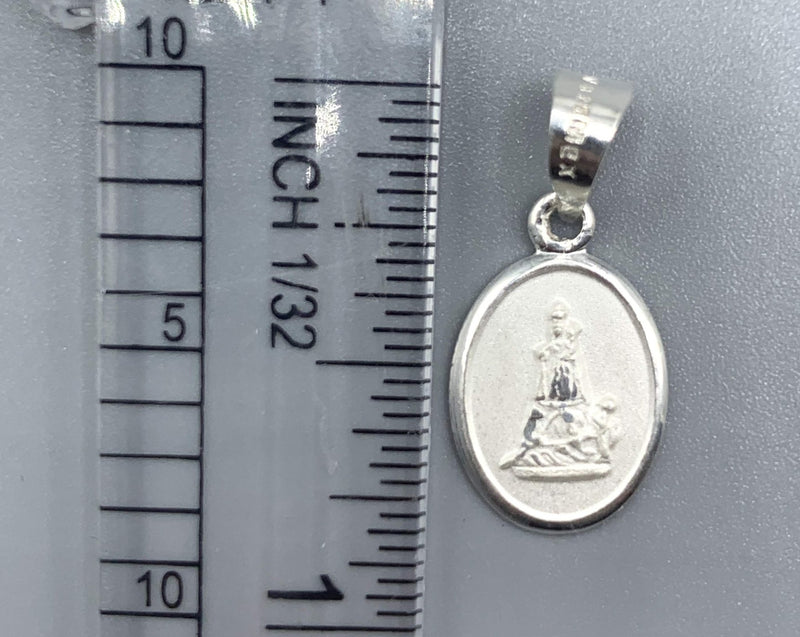Silver Our Lady of Charity Small Necklace - Guadalupe Gifts