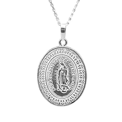 Silver Our Lady of Guadalupe Two-Sided Medal - Guadalupe Gifts