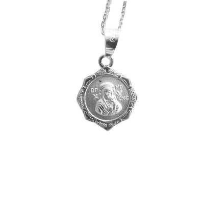 Silver Perpetual Help Ornate Necklace - Guadalupe Gifts