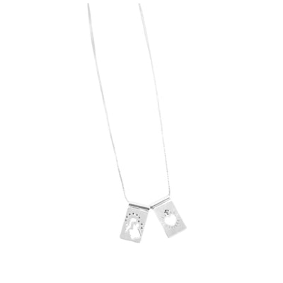 Silver-Plated Cutout Scapular Necklace - Guadalupe Gifts