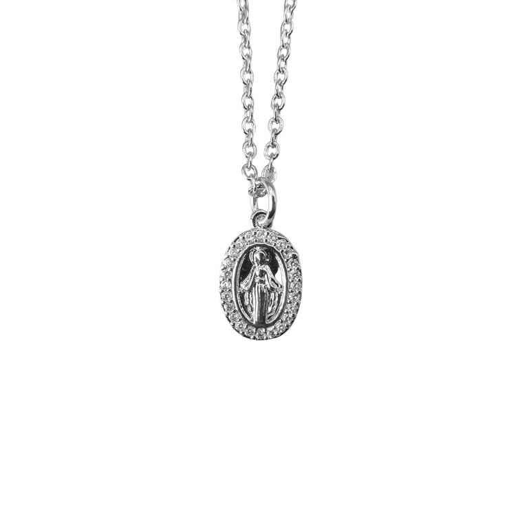 Silver-Plated Grace Zirconia Necklace - Guadalupe Gifts