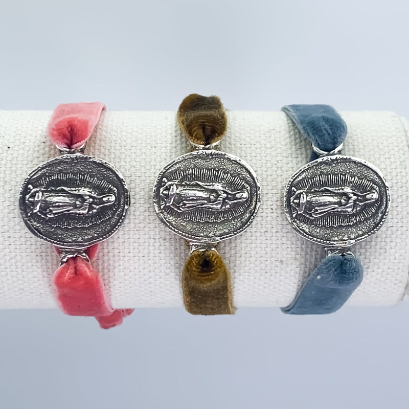 Silver-Plated Guadalupe Velvet Bracelet - Guadalupe Gifts