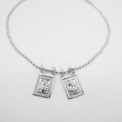Silver-Plated Mini Scapular Bracelet - Guadalupe Gifts