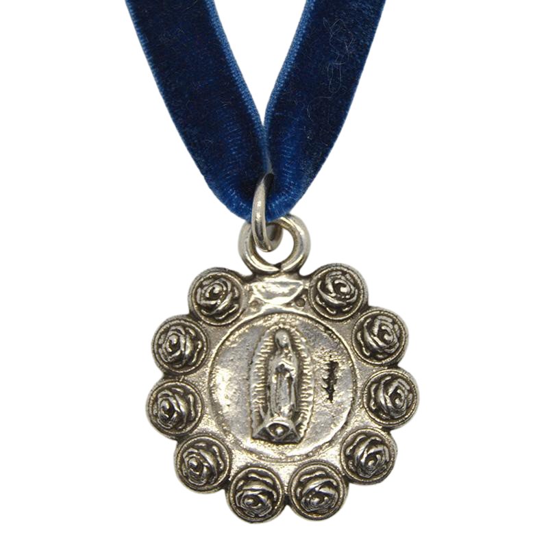 Silver-Plated Our Lady of Guadalupe Ornate Necklace - Guadalupe Gifts