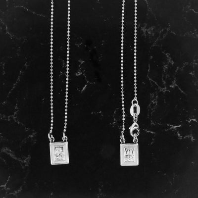 Silver-Plated Scapular Dainty Necklace - Guadalupe Gifts