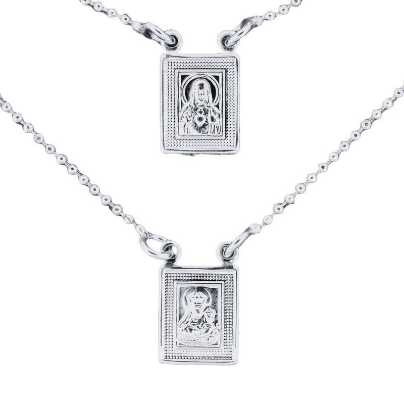 Silver-Plated Scapular Dainty Necklace (no clasp) - Guadalupe Gifts