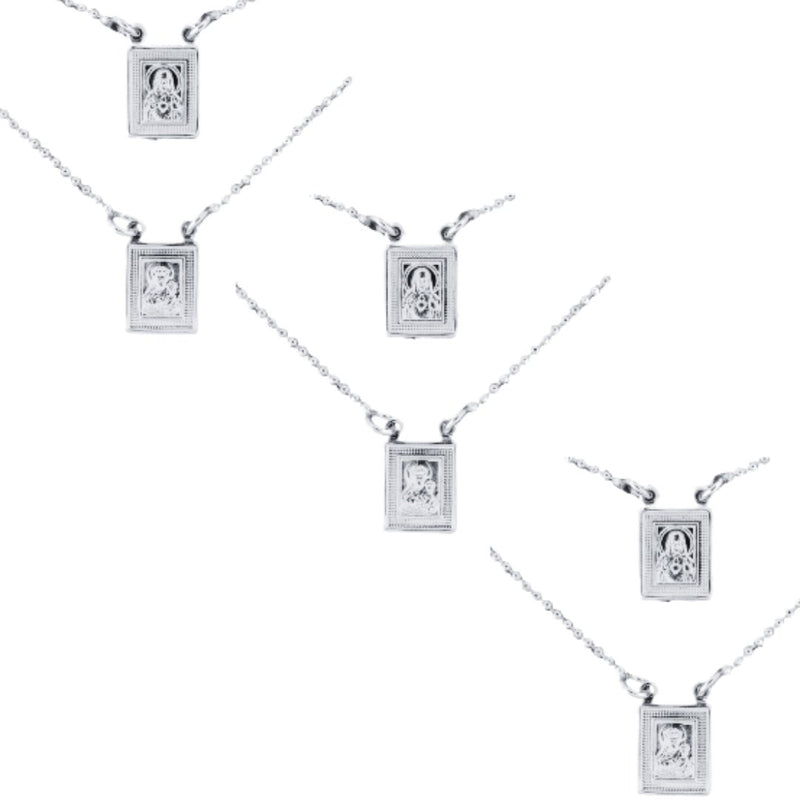 Silver-Plated Scapular Dainty Necklace (no clasp) - Guadalupe Gifts
