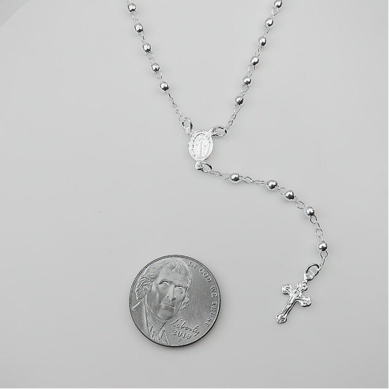 Silver-Plated Tiny Our Lady of Grace Necklace - Guadalupe Gifts