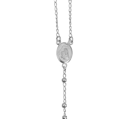 Silver Rosary Necklace with Scapular - Guadalupe Gifts
