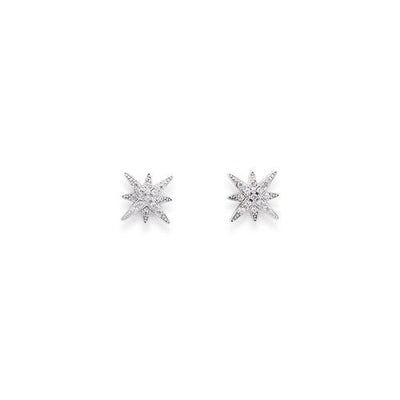 Silver Southern Star Earrings w/ cubic zirconia - Guadalupe Gifts