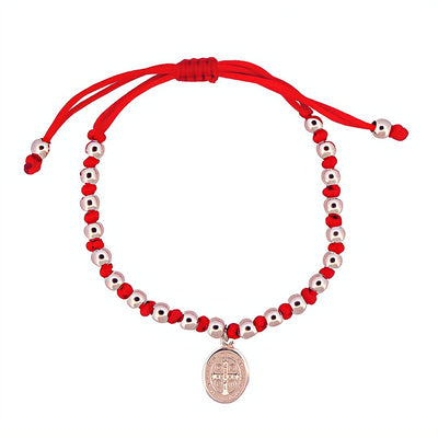 Saint Benedict Bracelet - Red with Silver Medals — Catholic Sacramentals