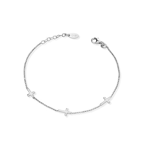 Silver Three Cross Bracelet - Guadalupe Gifts