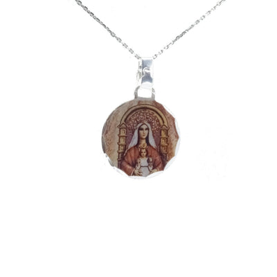 Silver Virgin of Coromoto Round Photo Necklace - Guadalupe Gifts