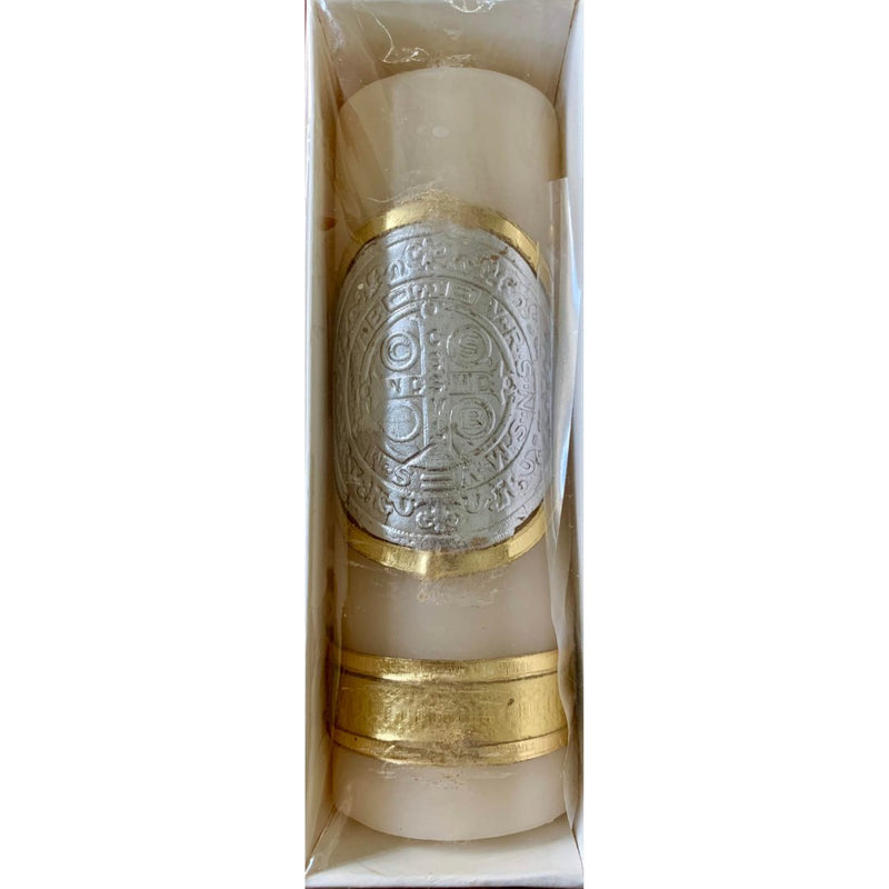 St. Benedict Medal Candle | Tienda Basilica Guadalupe Mexico 6.5" - Guadalupe Gifts