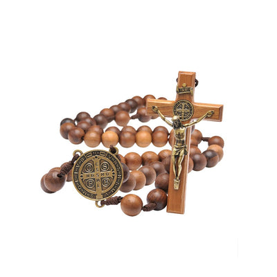 St Benedict wall rosary on cord - Guadalupe Gifts