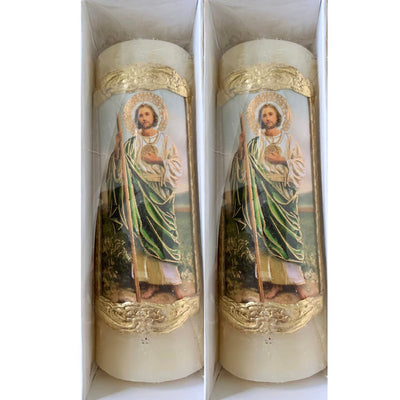 St Jude Candle | Tienda Basilica de Mexico 6.5" - Guadalupe Gifts