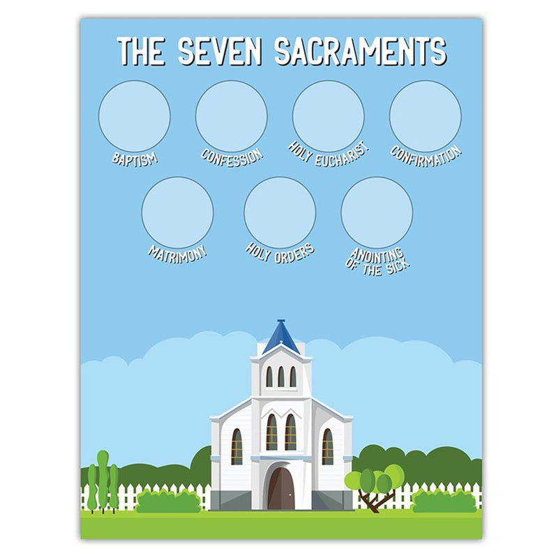 The Seven Sacraments Activity Card - 12/pk - Guadalupe Gifts